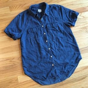 A New Day dark chambray short sleeve button down